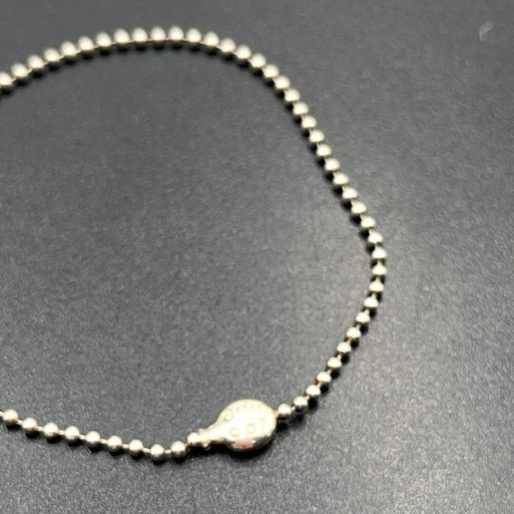 CW Charles Winston Signed Sterling Silver Ladybug Accent Ball Bracelet Sz 7.25”‎